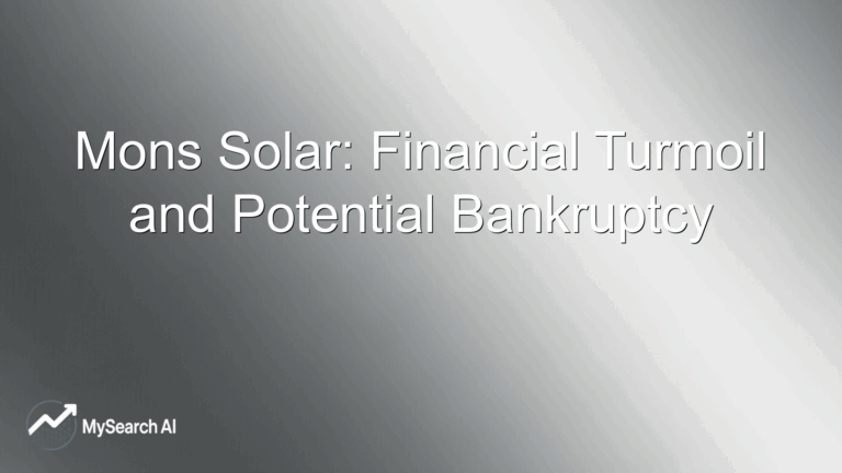 Mons Solar: Financial Turmoil and Potential Bankruptcy