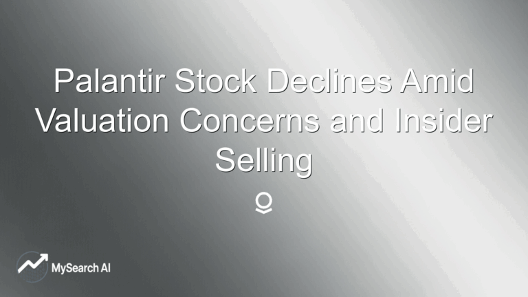 Palantir Stock Declines Amid Valuation Concerns and Insider Selling