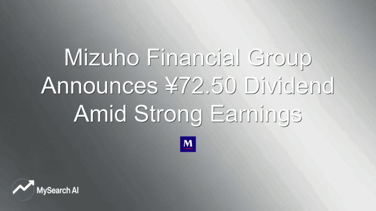 Mizuho Financial Group Announces ¥72.50 Dividend Amid Strong Earnings