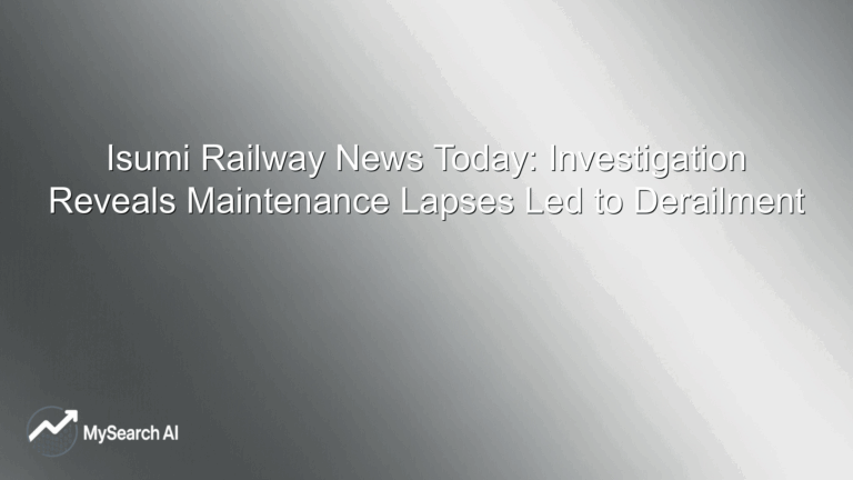 Isumi Railway News Today: Investigation Reveals Maintenance Lapses Led to Derailment