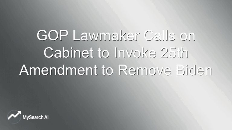 GOP Lawmaker Calls on Cabinet to Invoke 25th Amendment to Remove Biden
