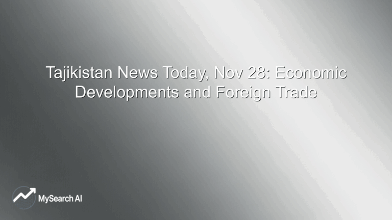 Tajikistan News Today, Nov 28: Economic Developments and Foreign Trade