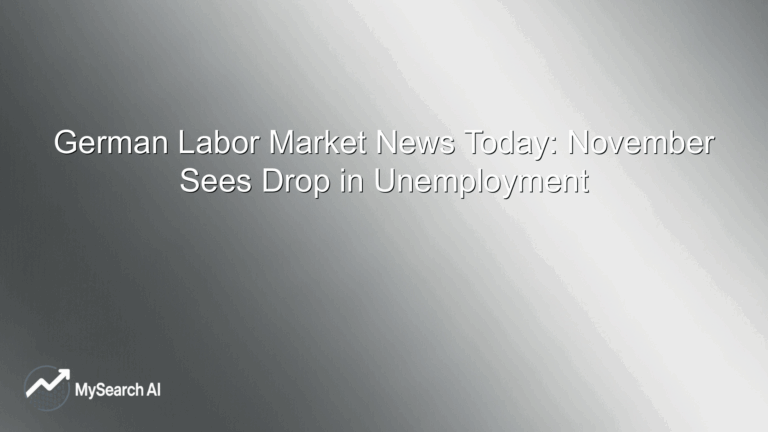 German Labor Market News Today: November Sees Drop in Unemployment