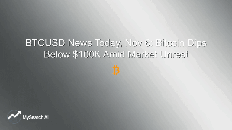 BTCUSD News Today, Nov 6: Bitcoin Dips Below $100K Amid Market Unrest