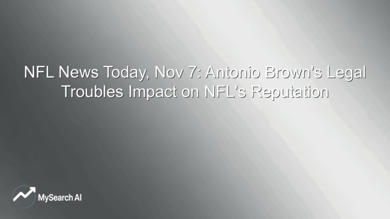 NFL News Today, Nov 7: Antonio Brown's Legal Troubles Impact on NFL's Reputation